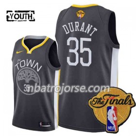 Barn Golden State Warriors Tröja Kevin Durant 35 Black Town 2018 NBA Finals Nike Swingman